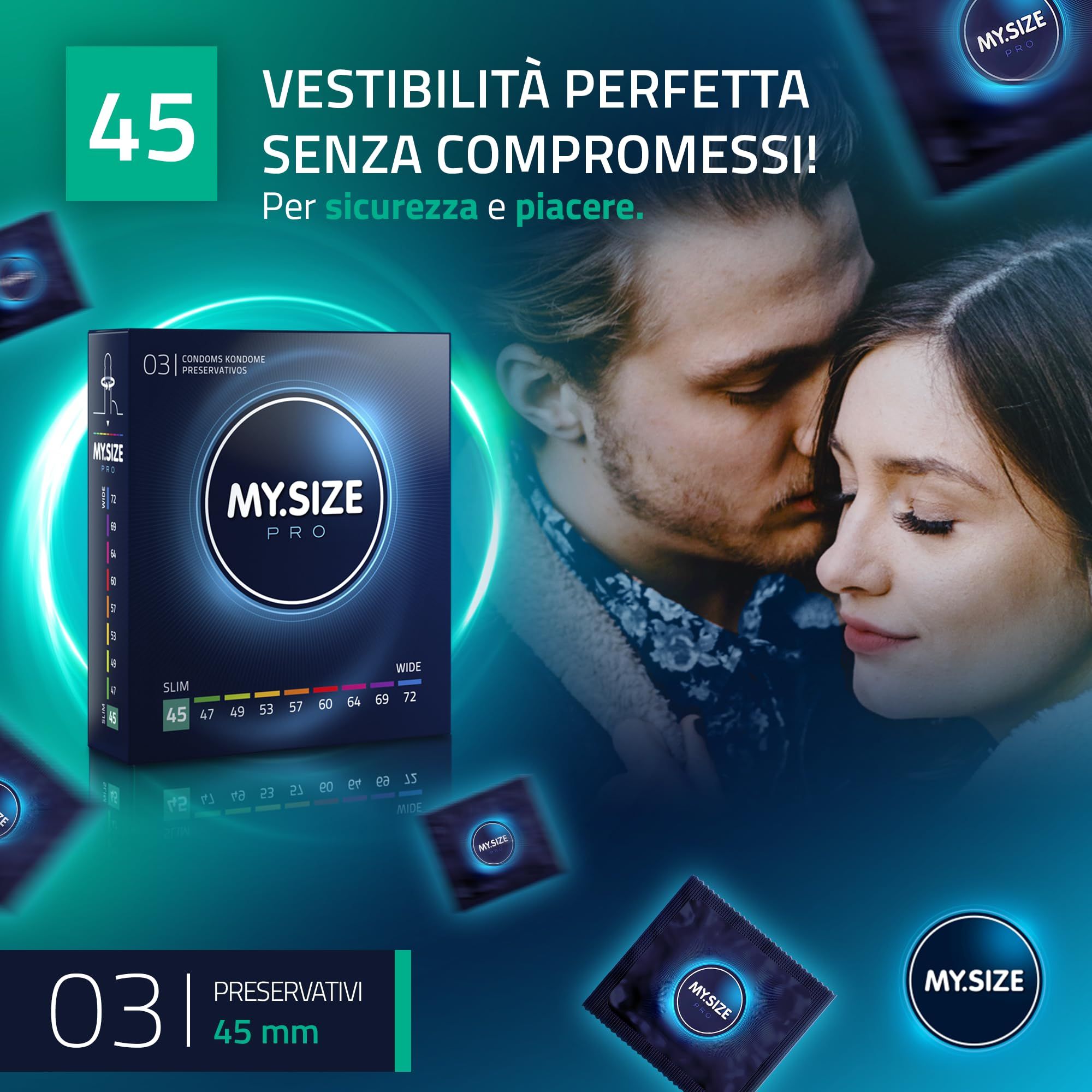 MY.SIZE PRO ELITE Préservatif Taille 0 45mm. Ajustement parfait pour la sécurité et le plaisir.
