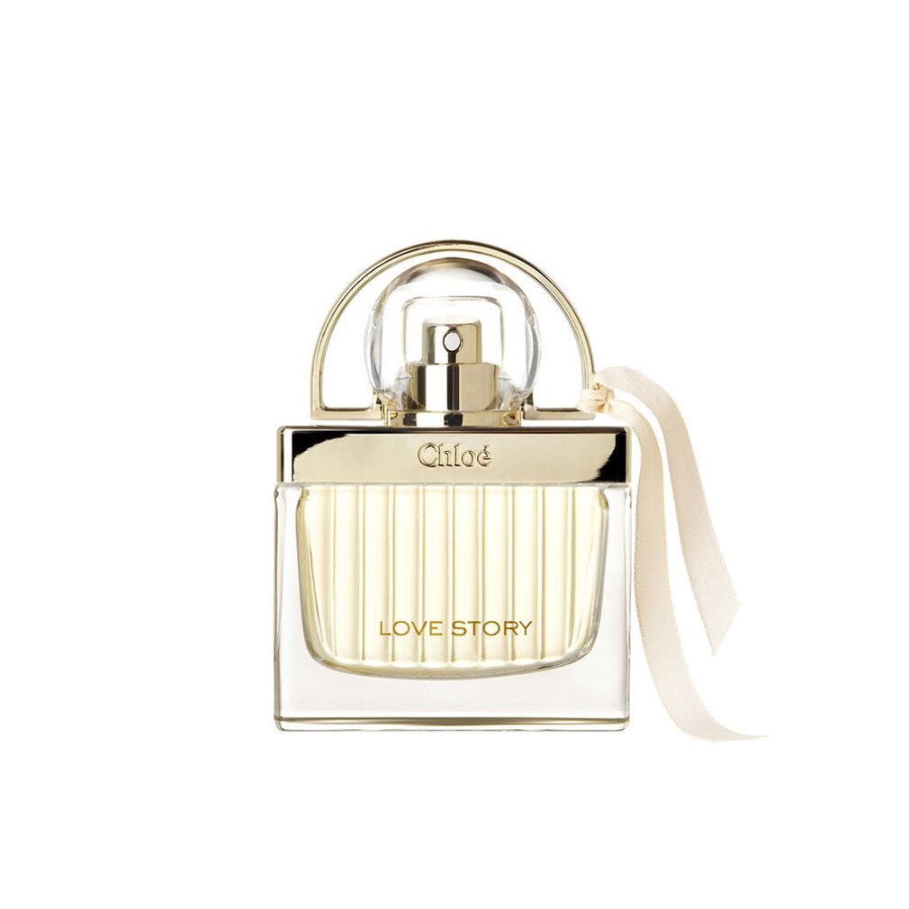 Chloé Love Story Eau de Parfum fles met gouden lint.