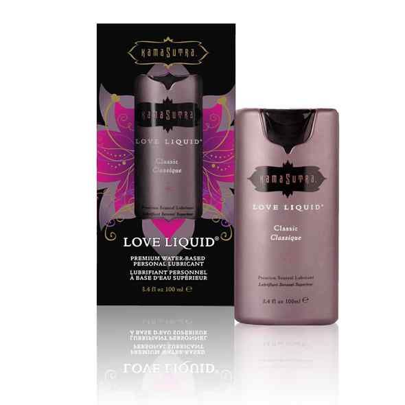 Flasque et emballage Kama Sutra Love Liquid Classic. Lubrifiant à base d'eau.
