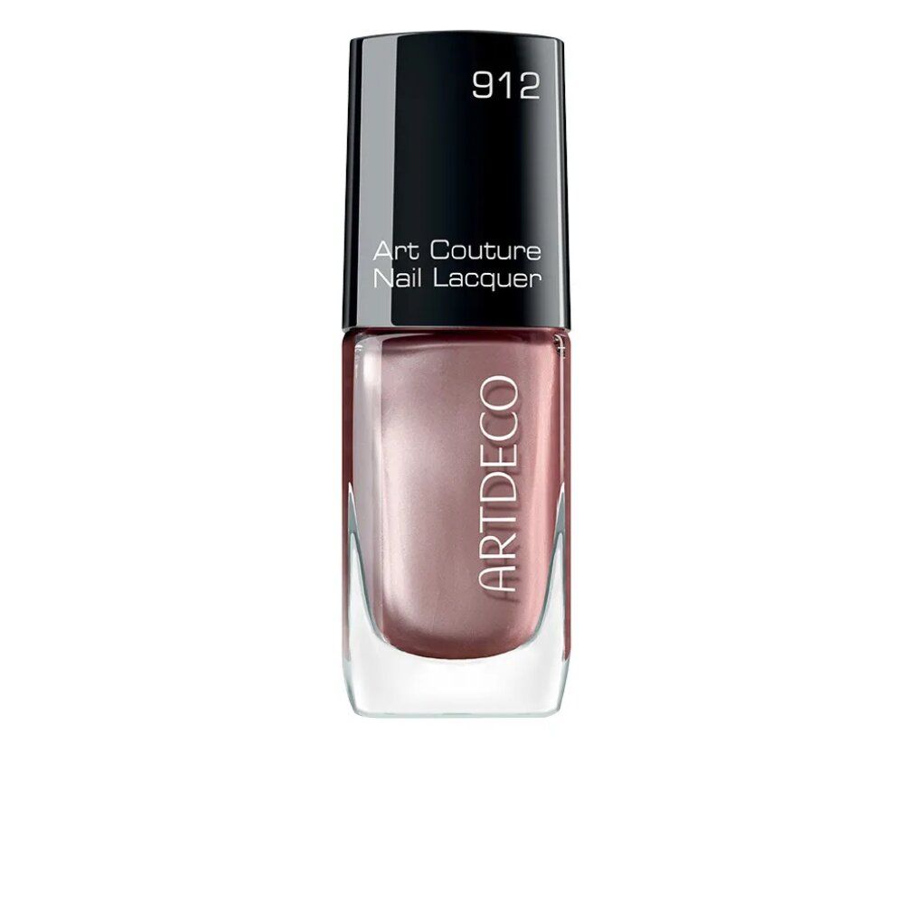 Artdeco Art Couture Nagellak, tint 912. Roze metallic. Zwarte dop, vierkant glazen flesje.