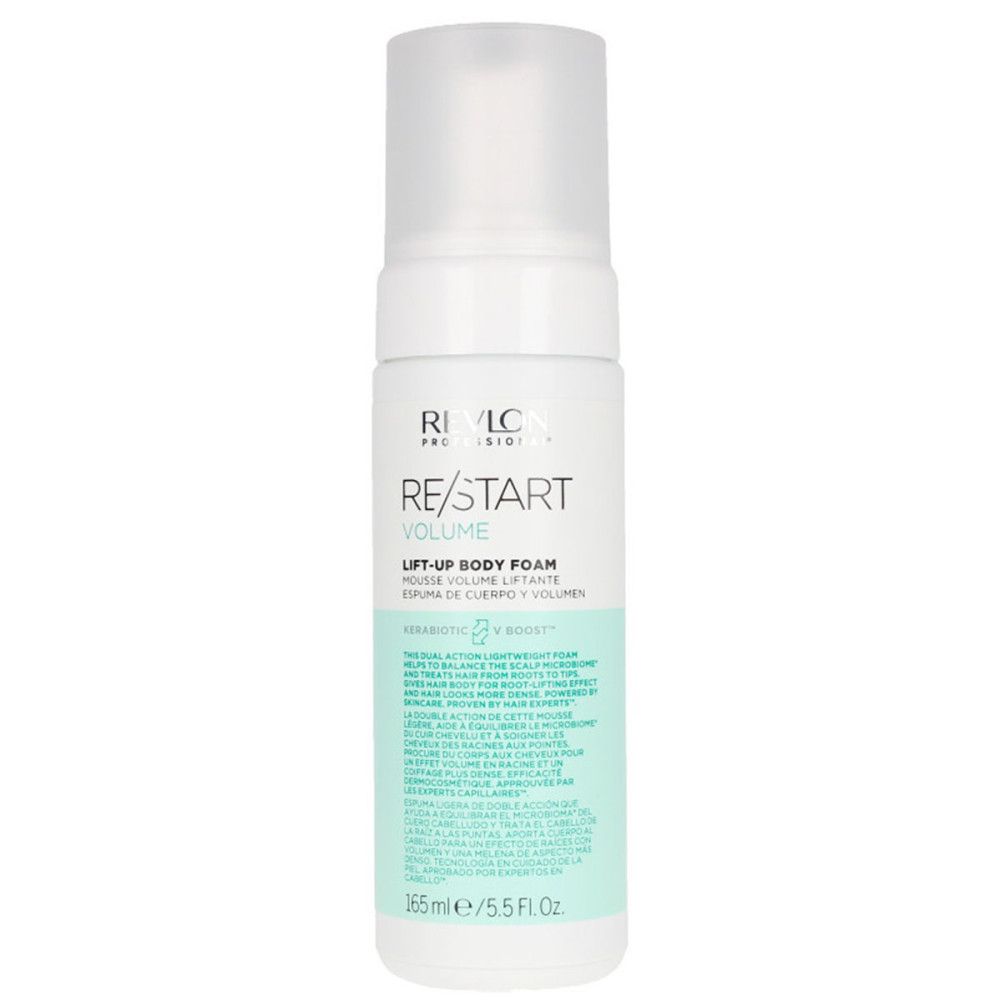 Fles Revlon Re-Start Volumen Lift-Up mousse met pompdispenser.
