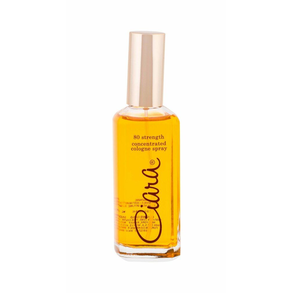 Fles met gouden dop. Opschrift: Ciara, 80% sterkte, Eau de Toilette spray.