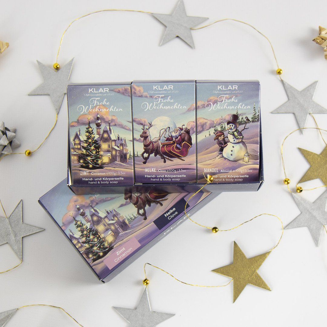 Savons Klar - Édition Noël de Klar Silent Night - coffret cadeau (sans huile de palme)