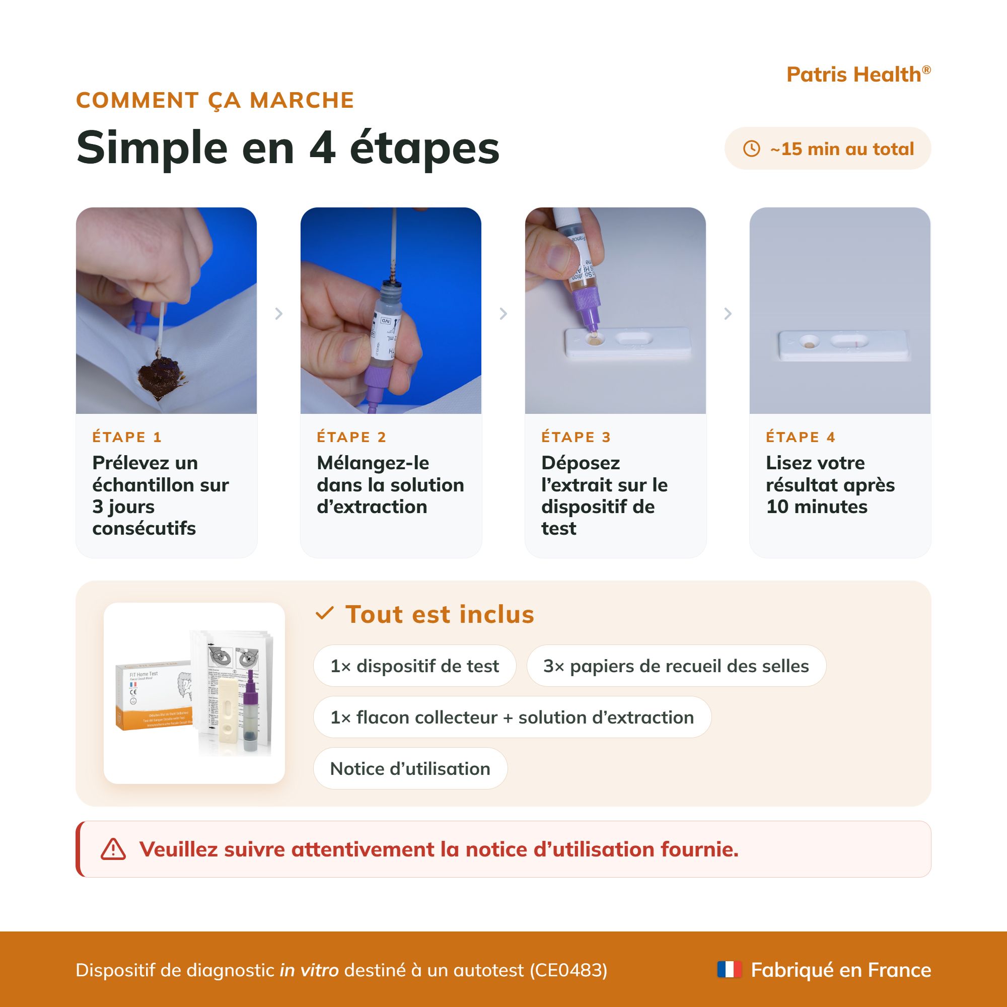 Pourquoi le test FIT Home Test est utile : détection de sang occulte, signe précoce.