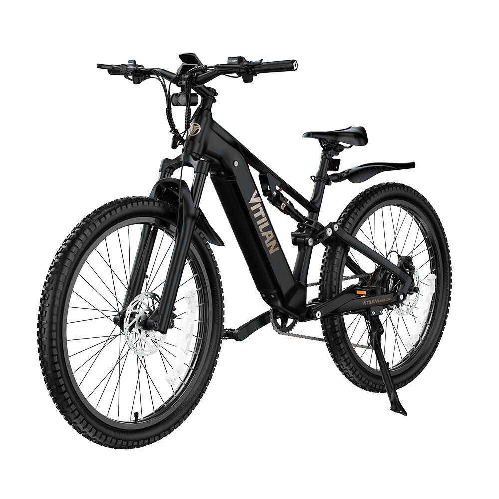 VITILAN M5 Volledig geveerde elektrische fiets, 48V 15Ah accu