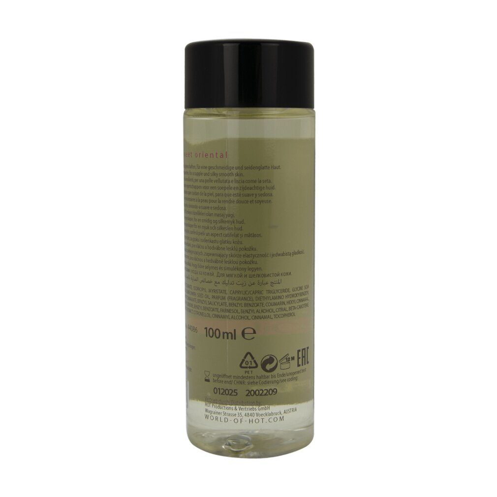Fles massageolie, merk HOT, soort Sweet Oriental, 100ml.