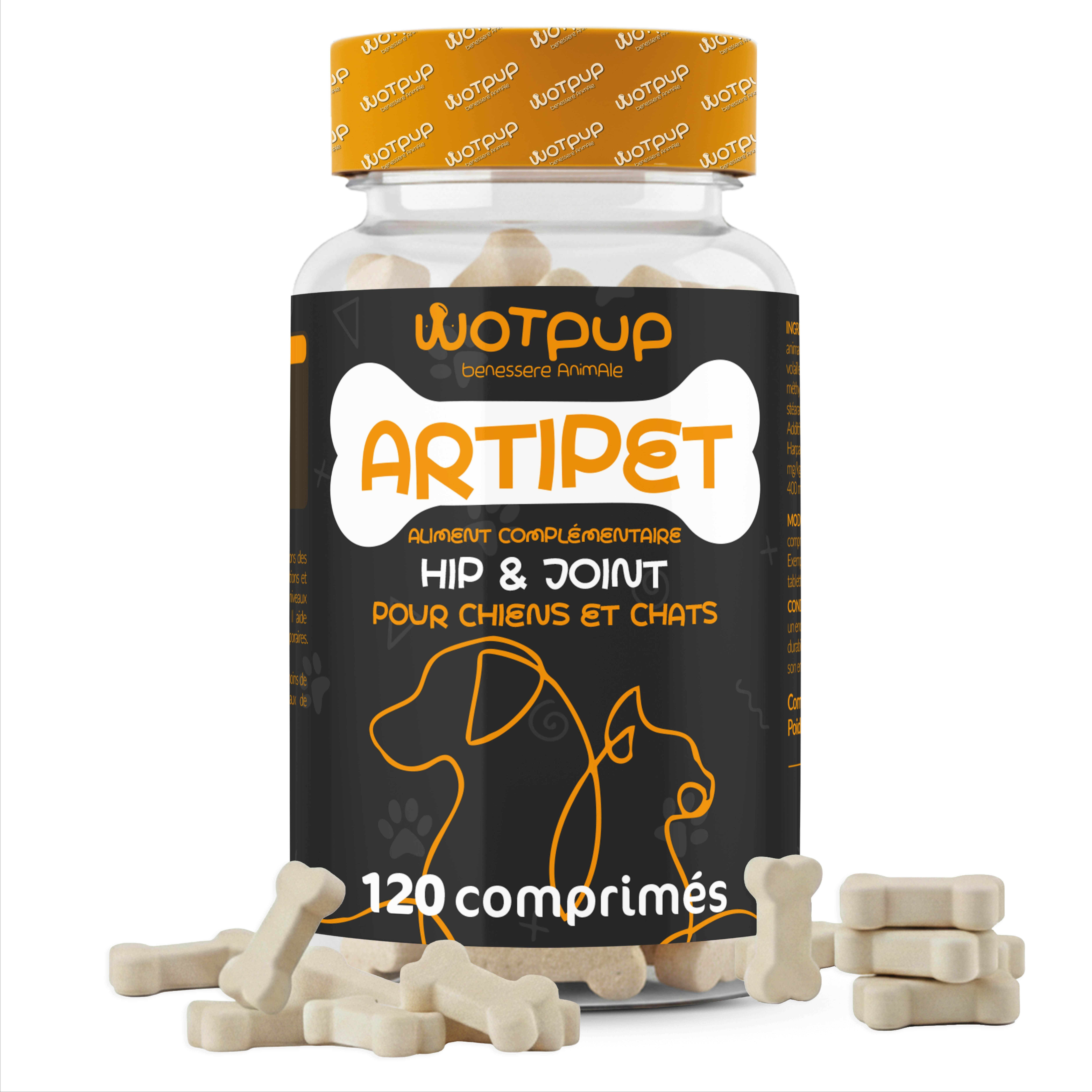 LA.GA© Artipet Gewrichtssupplement Hond/Kat, Glucosamine & MSM, Gemaakt in Italië.
