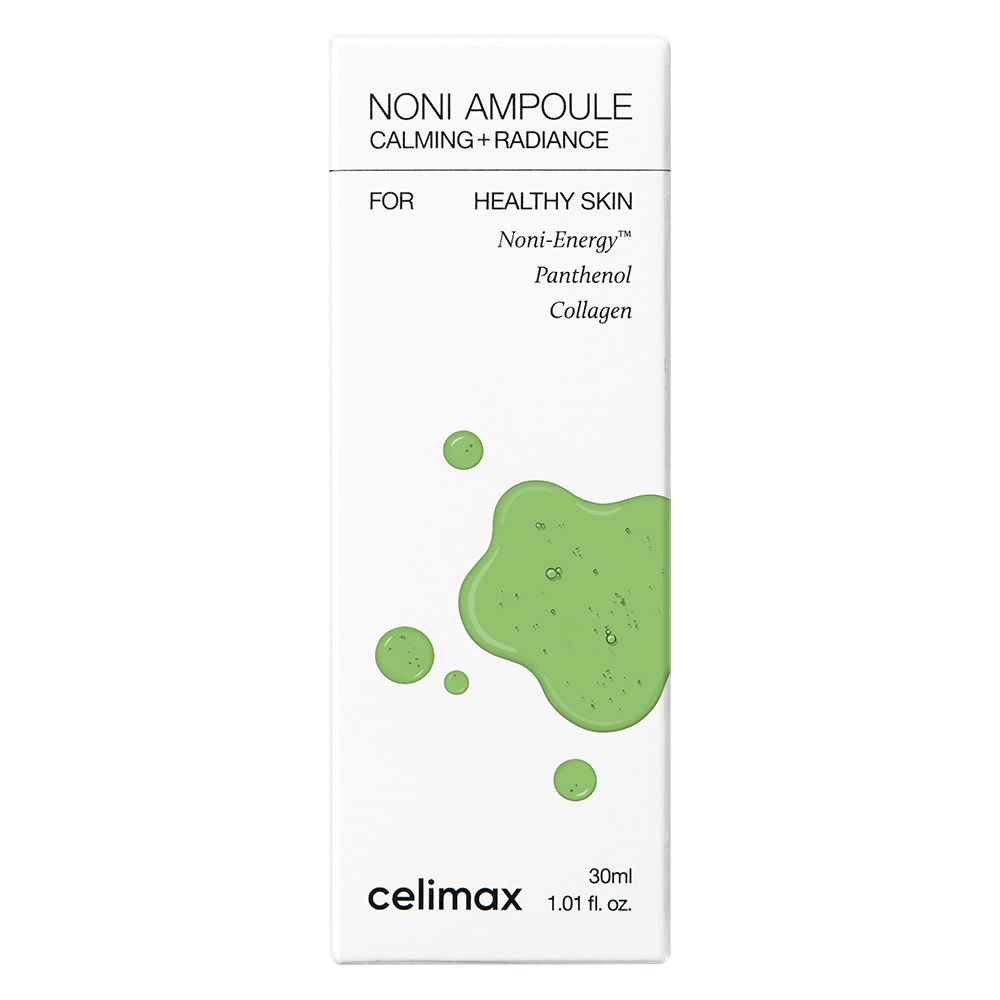 Boîte Celimax Noni Energy avec gouttes vertes et indication 30ml.