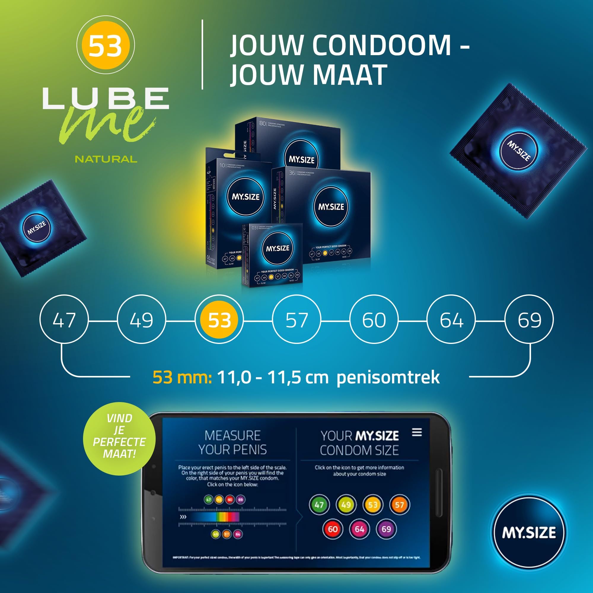 MY.SIZE PRO Condooms + LUBE ME Natural + Body Candle Set