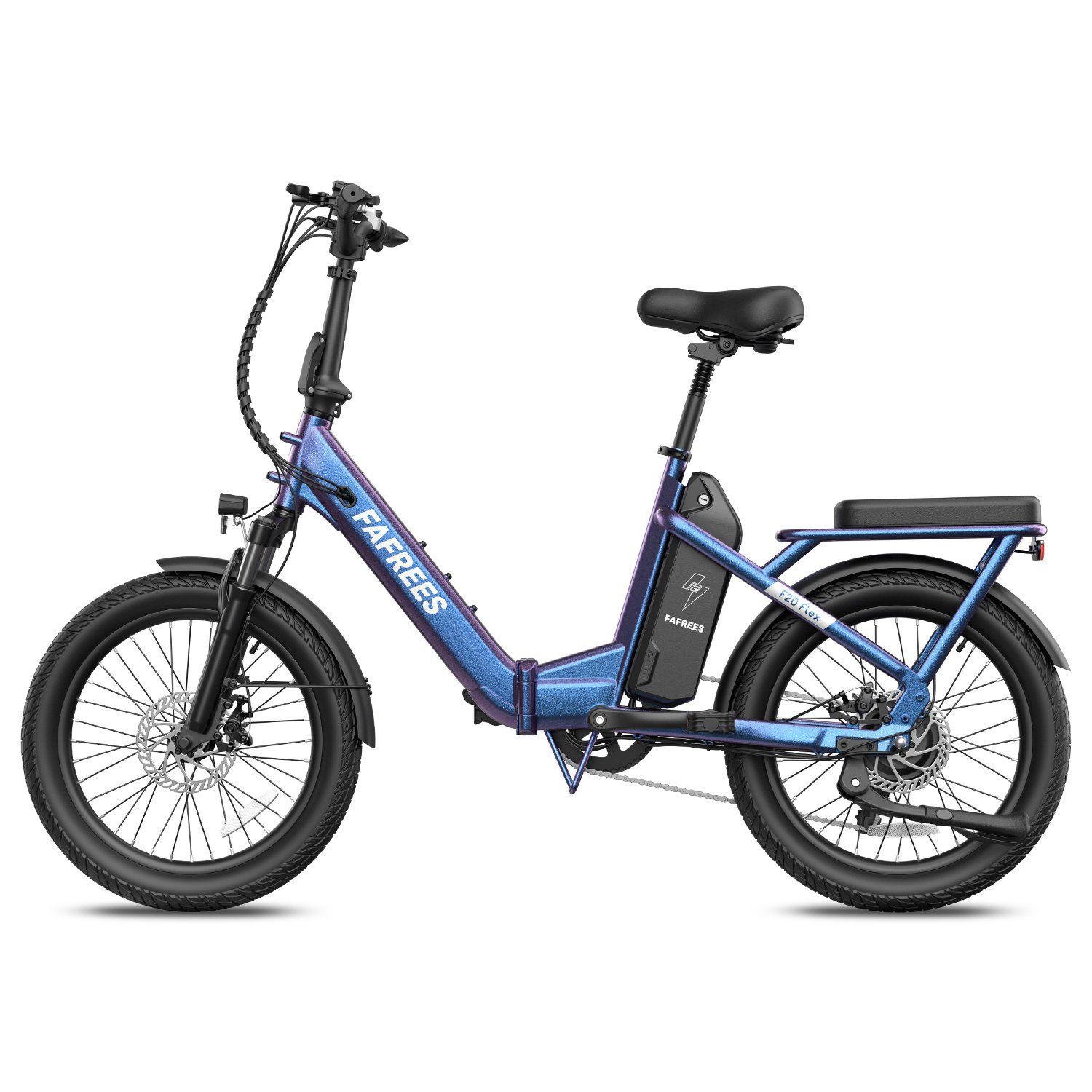 FAFREES F20 Flex Vélo électrique pliant, batterie amovible 25 Ah, 7 vitesses