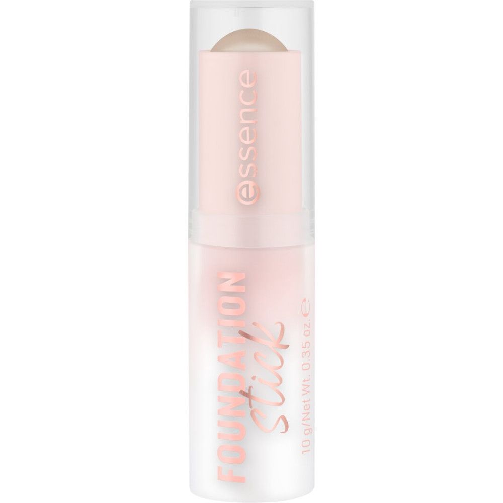 Foundation stick in roze verpakking. Met opschrift "essence" en "FOUNDATION Stick".