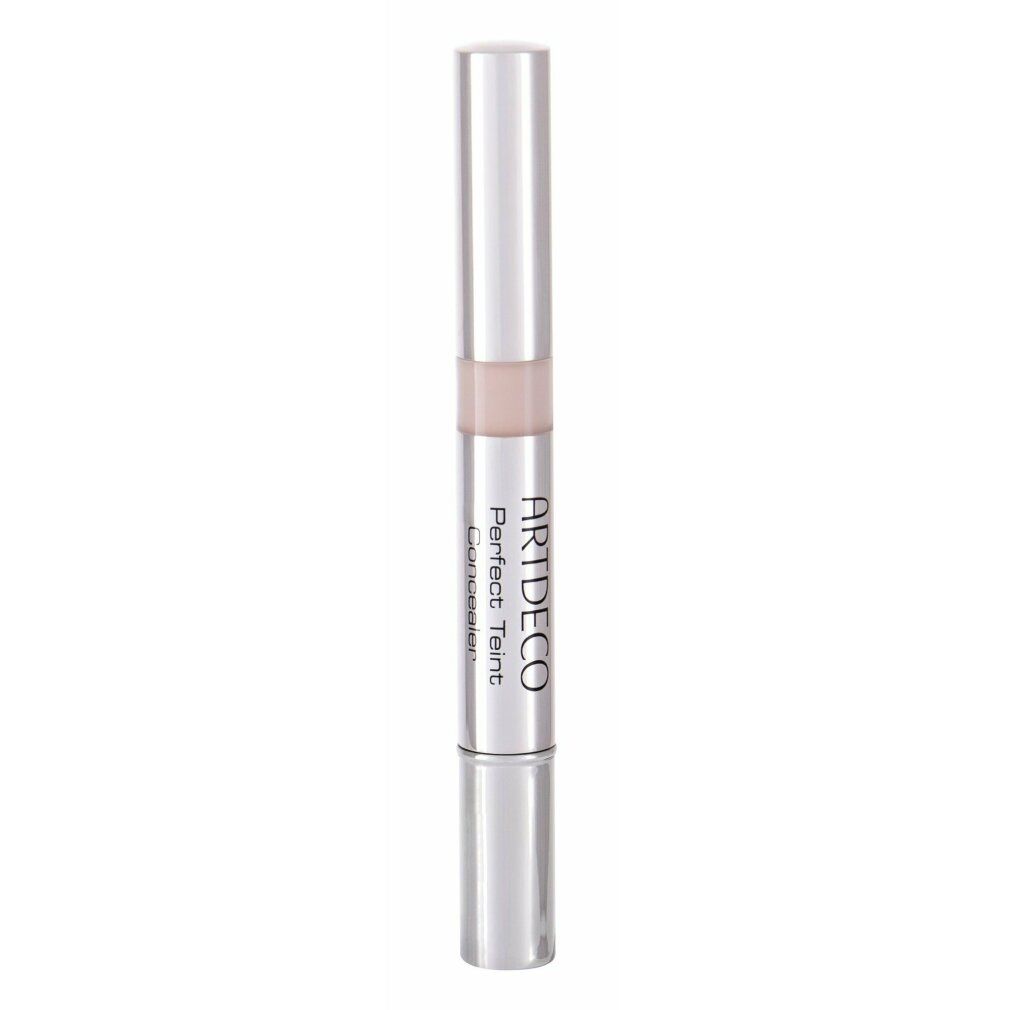 Artdeco Perfect Teint Concealer. Zilverkleurige pen met lichtbeige concealer. Productnaam en merk zichtbaar.