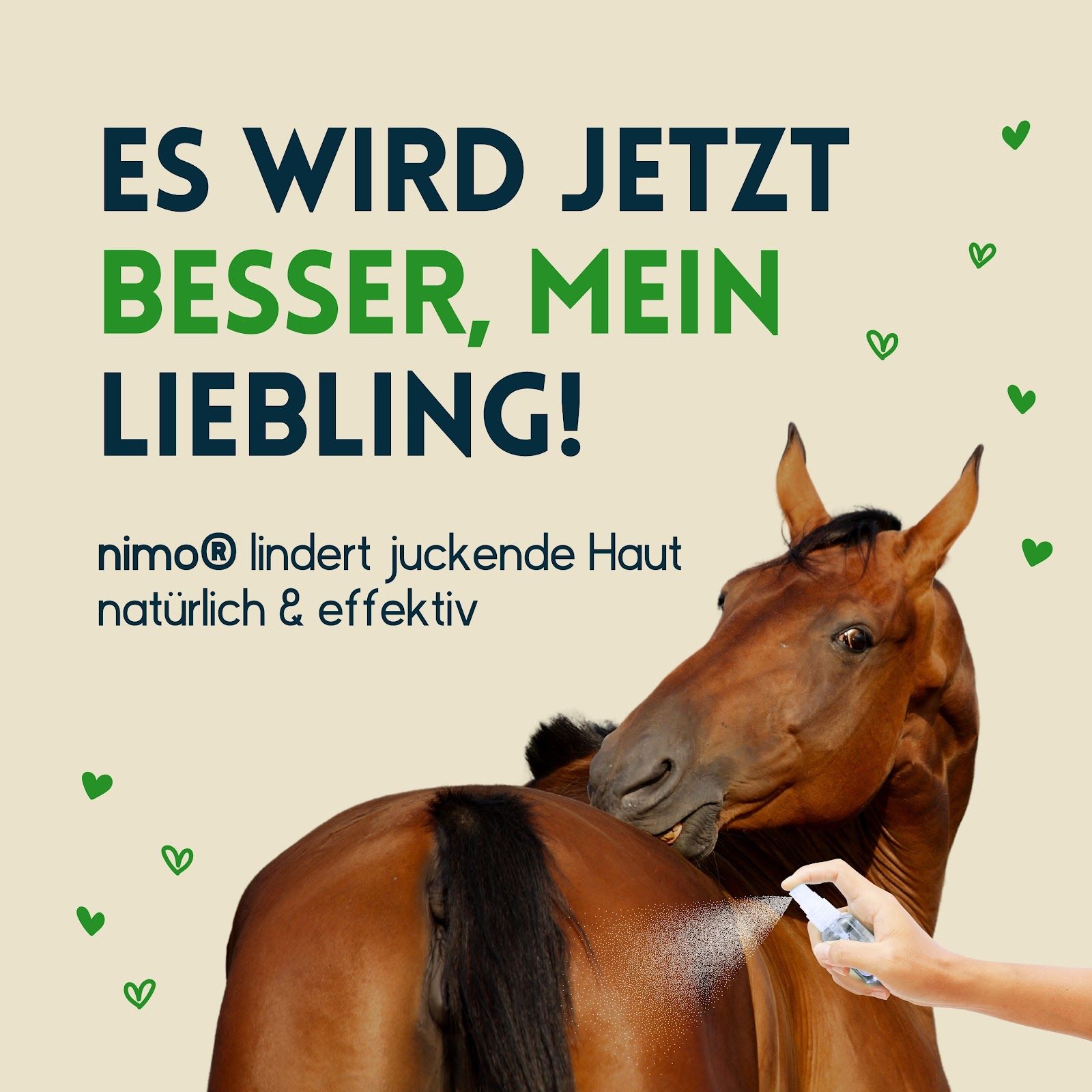 nimo® huidverzorgingsspray voor paarden • met aloë vera & panthenol tegen jeuk en geïrriteerde huid