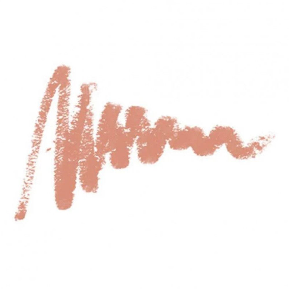 Lichte lipliner-veeg. Nude tint. Op witte achtergrond.