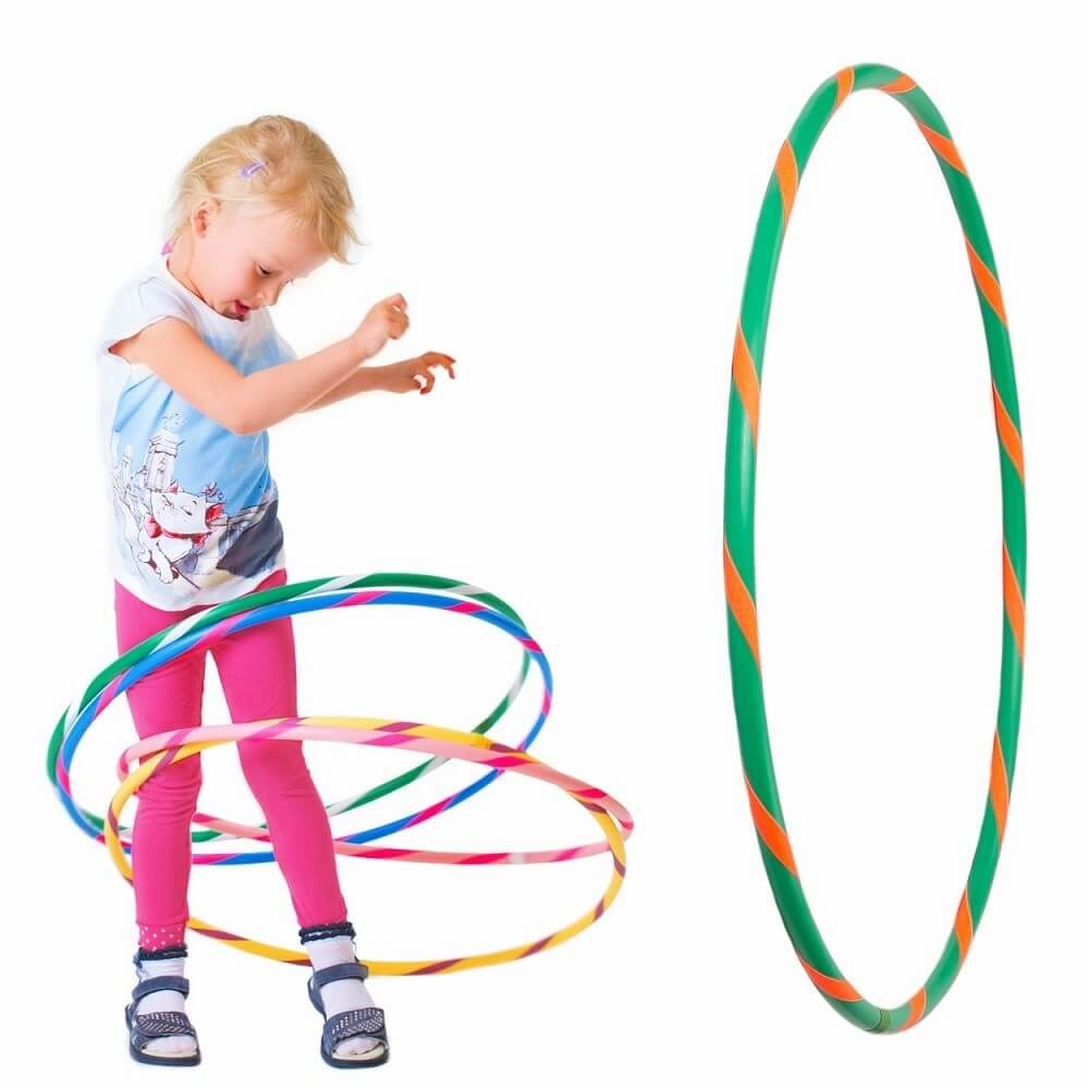 Hoopomania hula hoop enfant avec ruban grip | Ø 80 cm | Vert-Orange