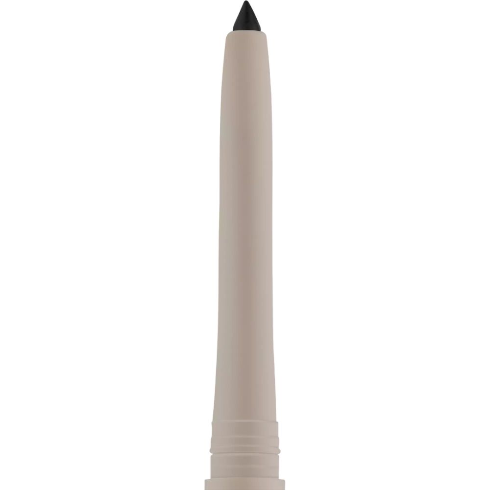 Eyeliner noir avec un corps beige. Le crayon est centré sur fond blanc.