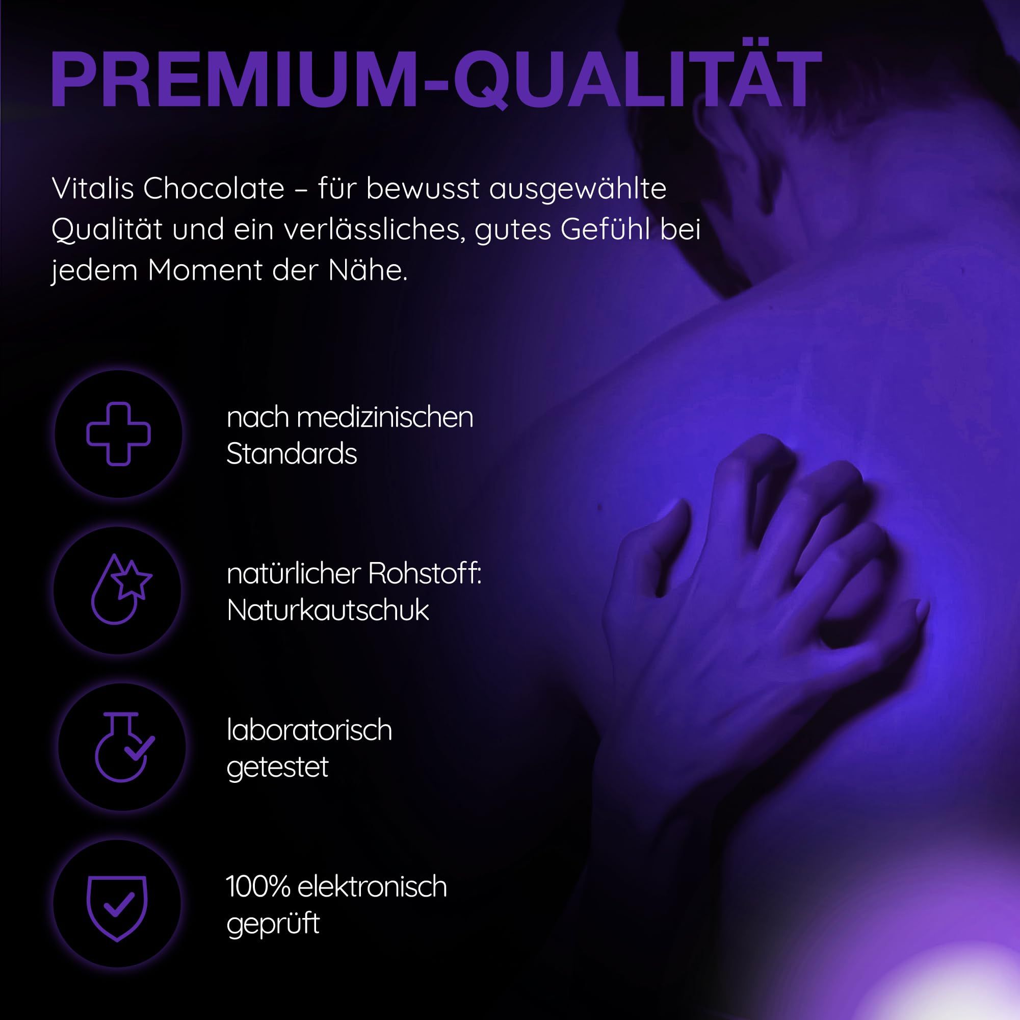 Préservatifs Vitalis Choco : Qualité premium, caoutchouc naturel, testé, vérifié.