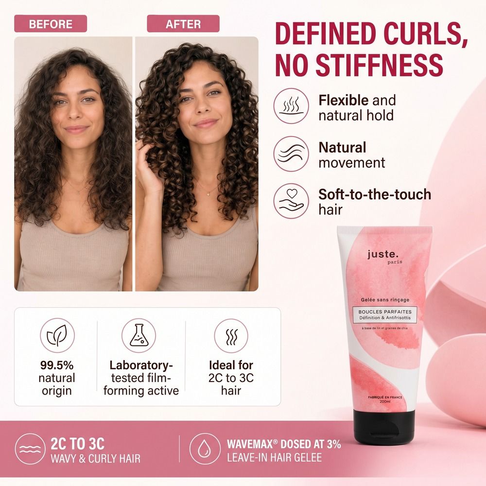 Juste. Paris leave-in gel voor gedefinieerde krullen, 200ml.