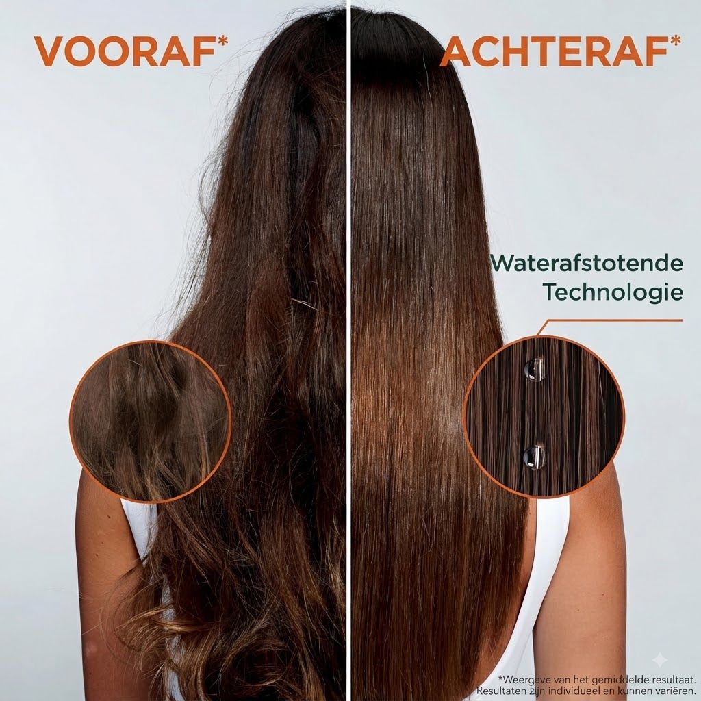 Stapsgewijze instructies voor het aanbrengen van Garnier Fructis Sleek & Stay serum.