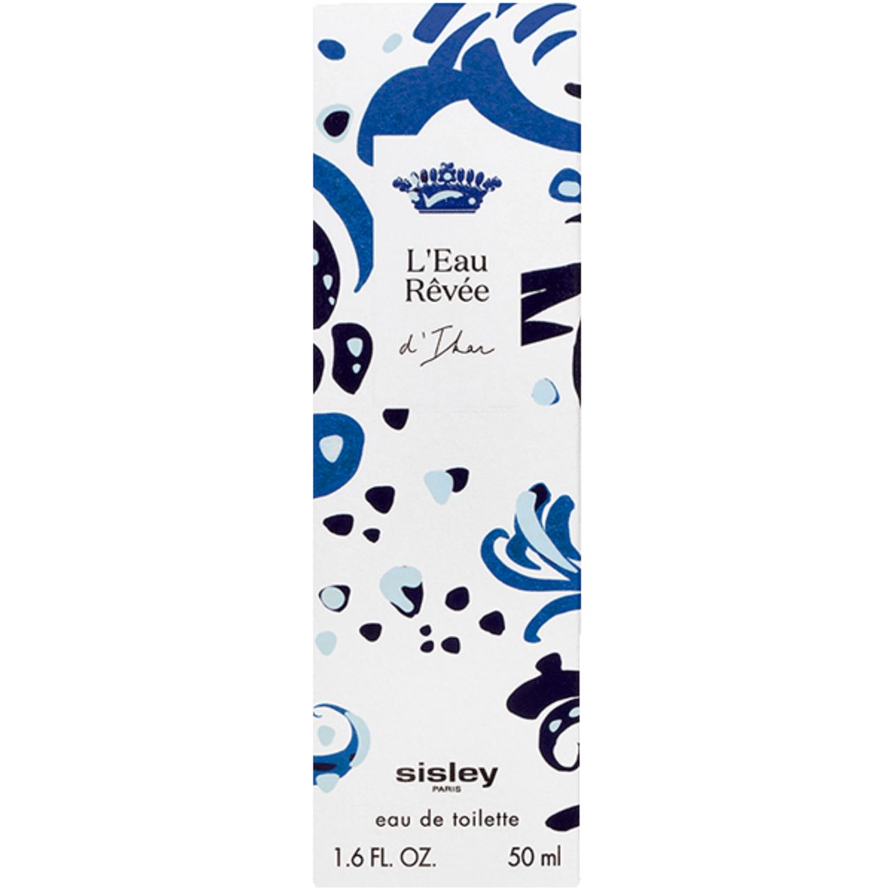 Sisley L'Eau Rêvée d'Ikar Eau de Toilette. Witte verpakking met blauwe patronen. 50 ml.
