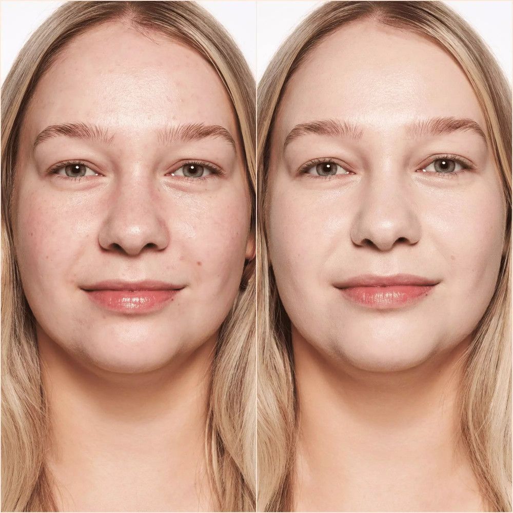 Comparaison avant-après. Une femme avec un visage non maquillé et une femme avec un visage maquillé.