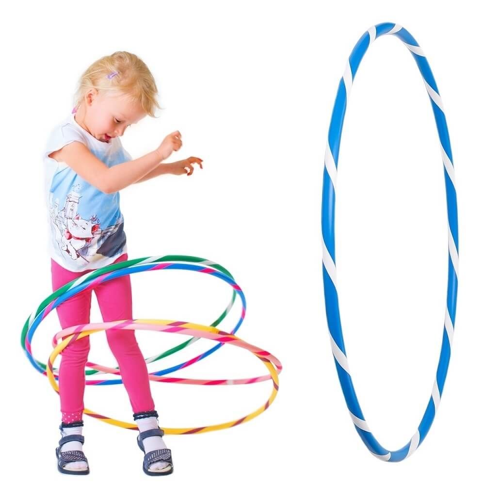 Hoopomania hula hoop enfant avec ruban grip | Ø 70 cm | Bleu-Blanc