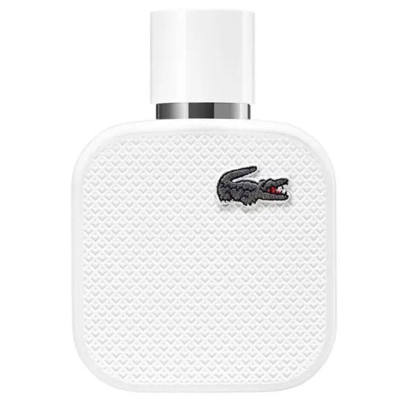Flacon Lacoste L.12.12 Blanc Eau de Parfum avec logo crocodile.