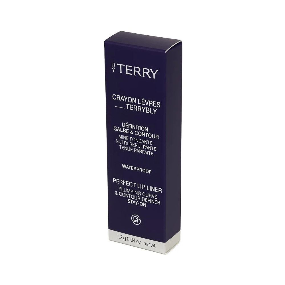 Boîte avec informations produit. Boîte bleu foncé avec texte. Nom du produit, description, marque et poids.