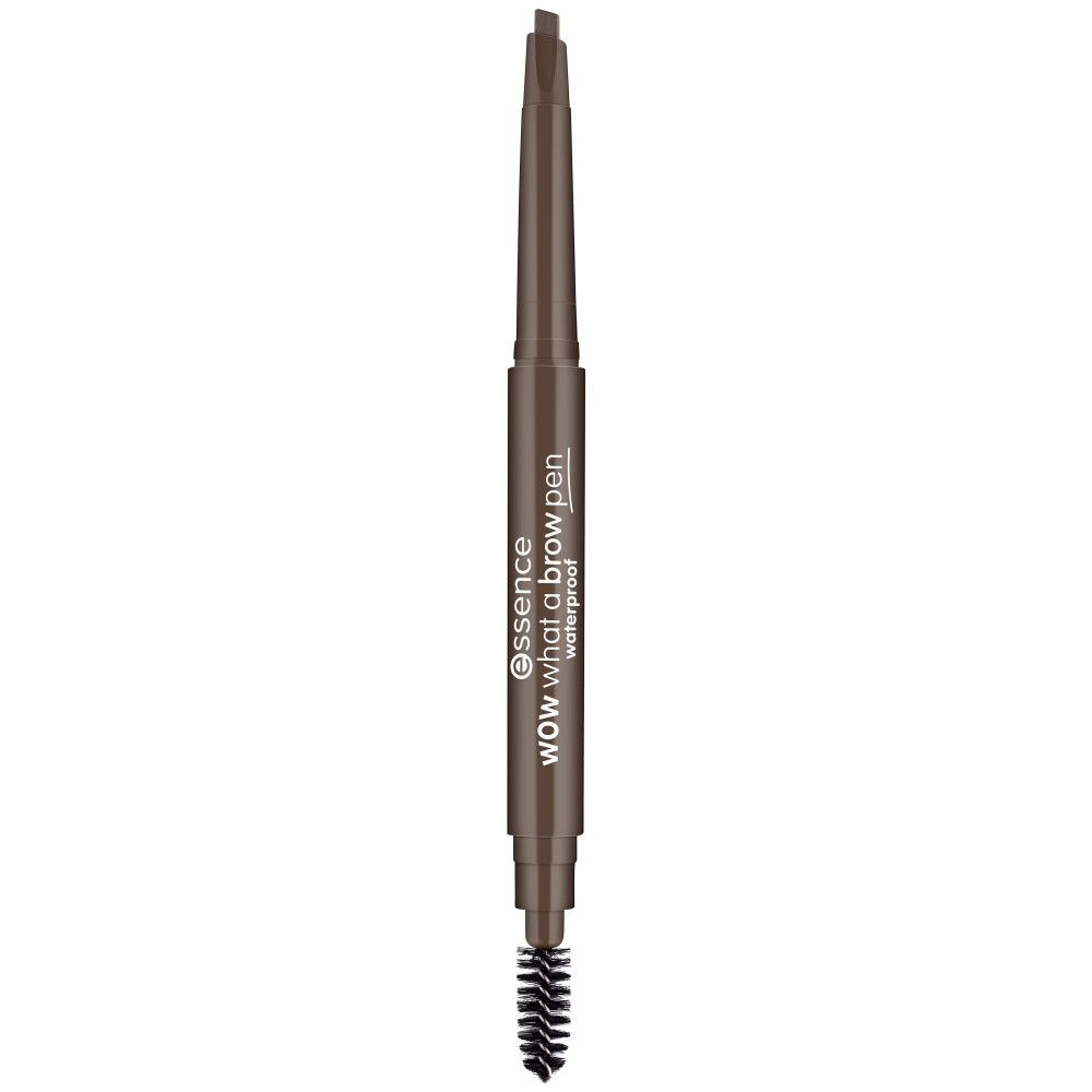 Crayon à sourcils avec brosse. Inscription: essence WOW what a brow pen waterproof.
