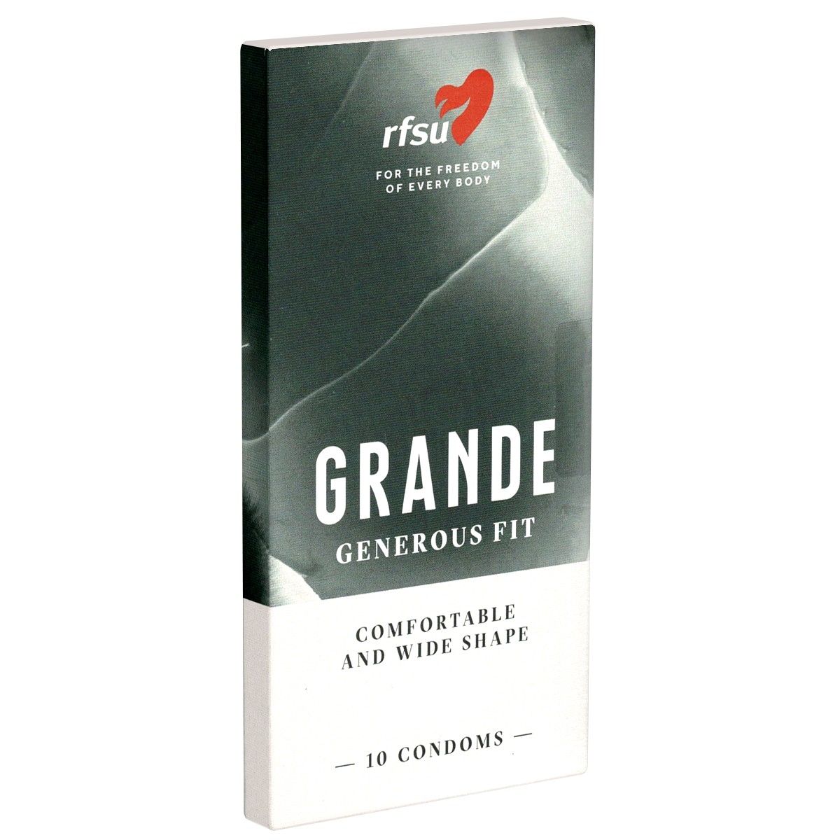 RFSU Grande condoomverpakking, 10 stuks, royale pasvorm voor comfort.