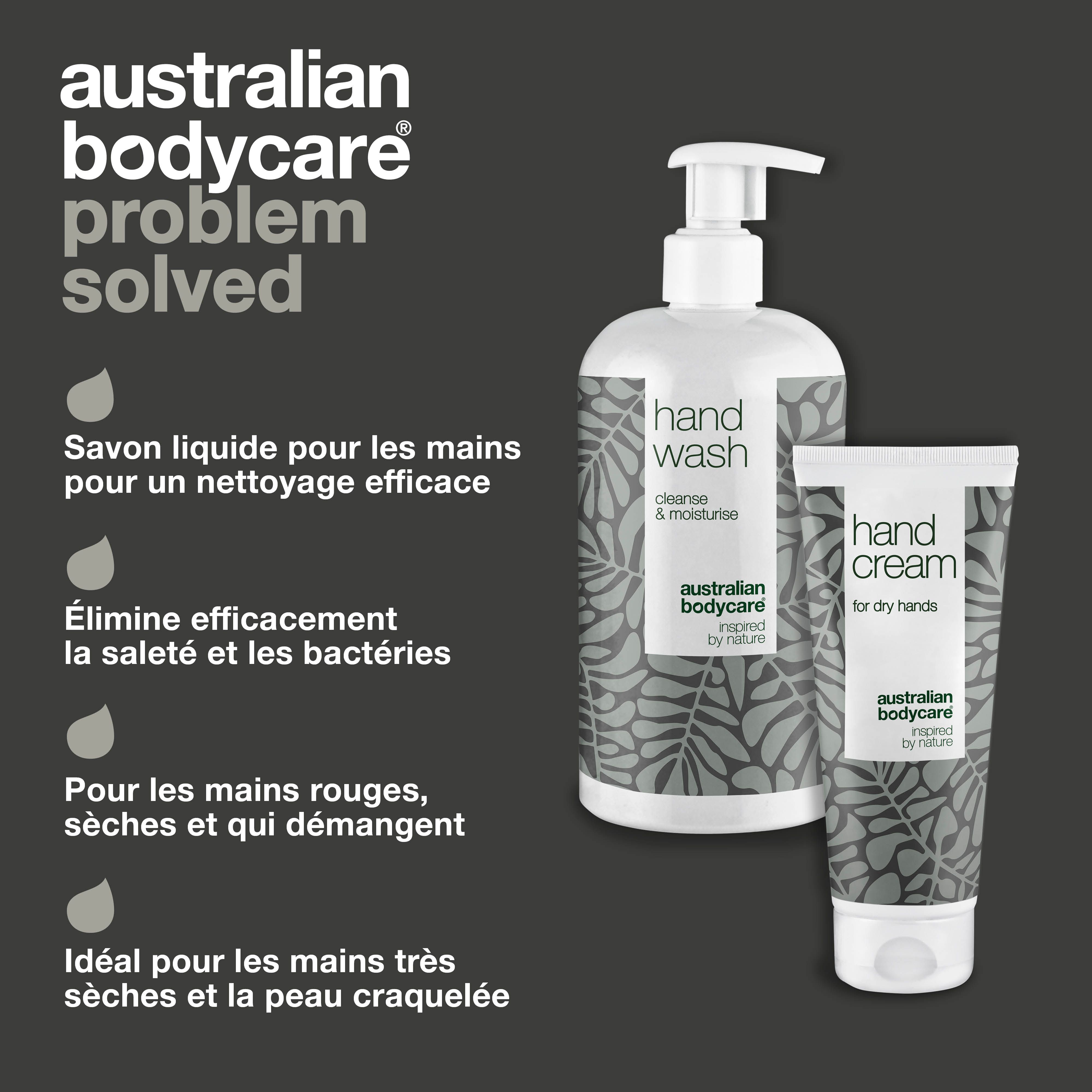 Lotion lavante et crème pour les mains. Texte : Savon liquide pour les mains pour un nettoyage efficace, Élimine efficacement la saleté.