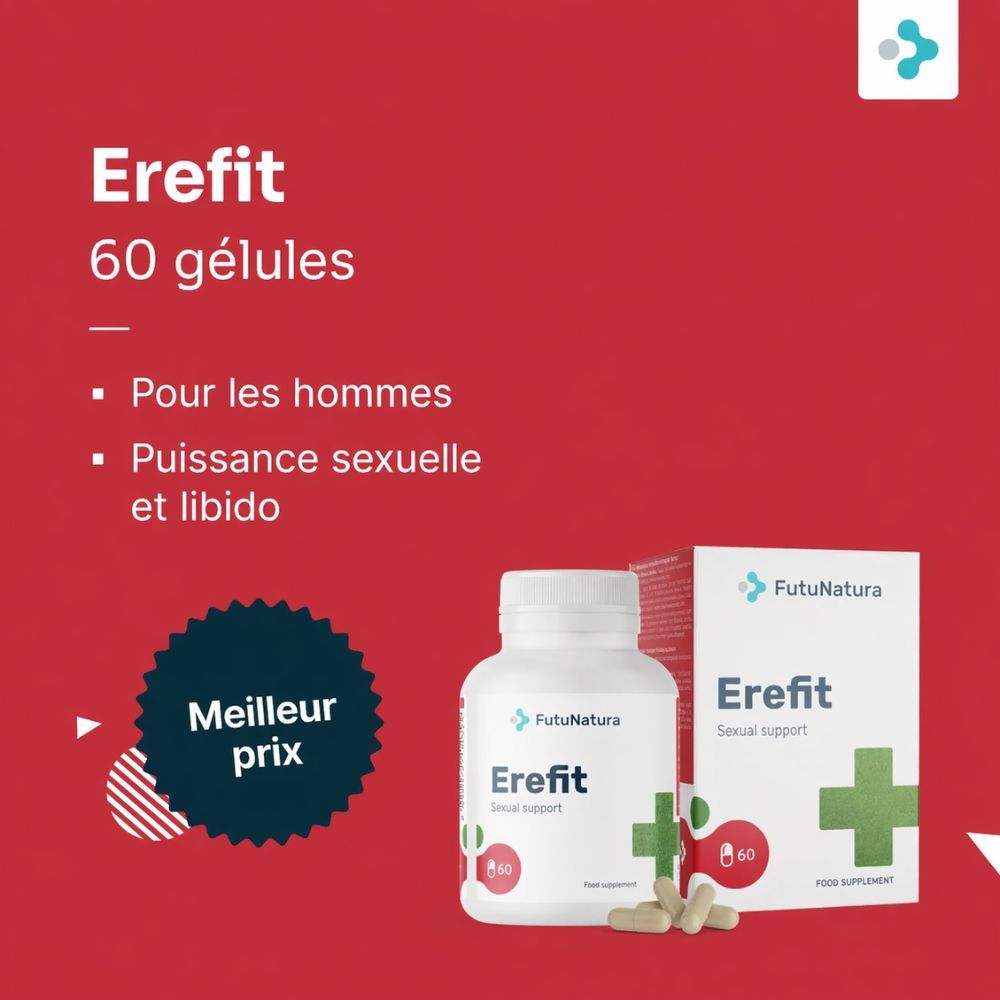 FutuNatura Erefit Sexual Support. Flacon et boîte avec gélules. 60 gélules. Meilleur prix.