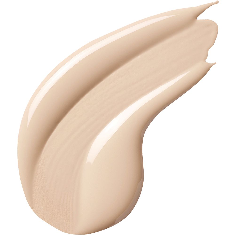 Trait de produit clair et crème. Texture brillante. Sur fond blanc.