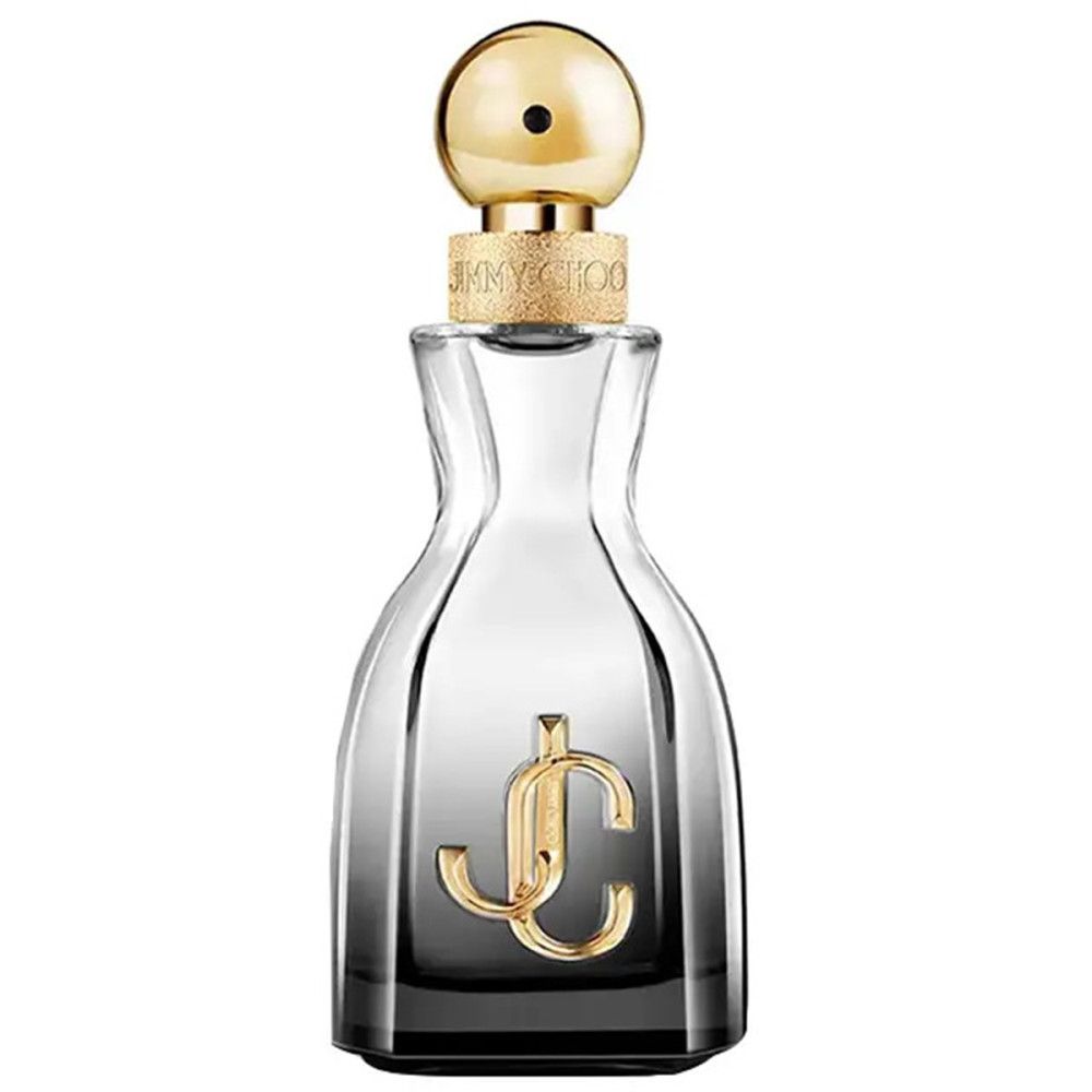 Flacon de Jimmy Choo, I Want Choo Forever EdP. Bouchon doré, logo. Dégradé de clair à foncé.