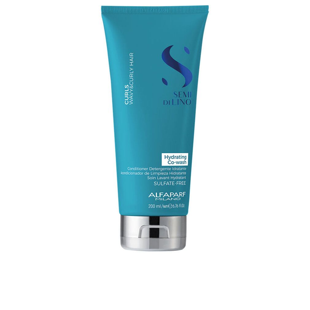 Turquoise tube met zilveren dop voor krullend haar. Bevat 200 ml.