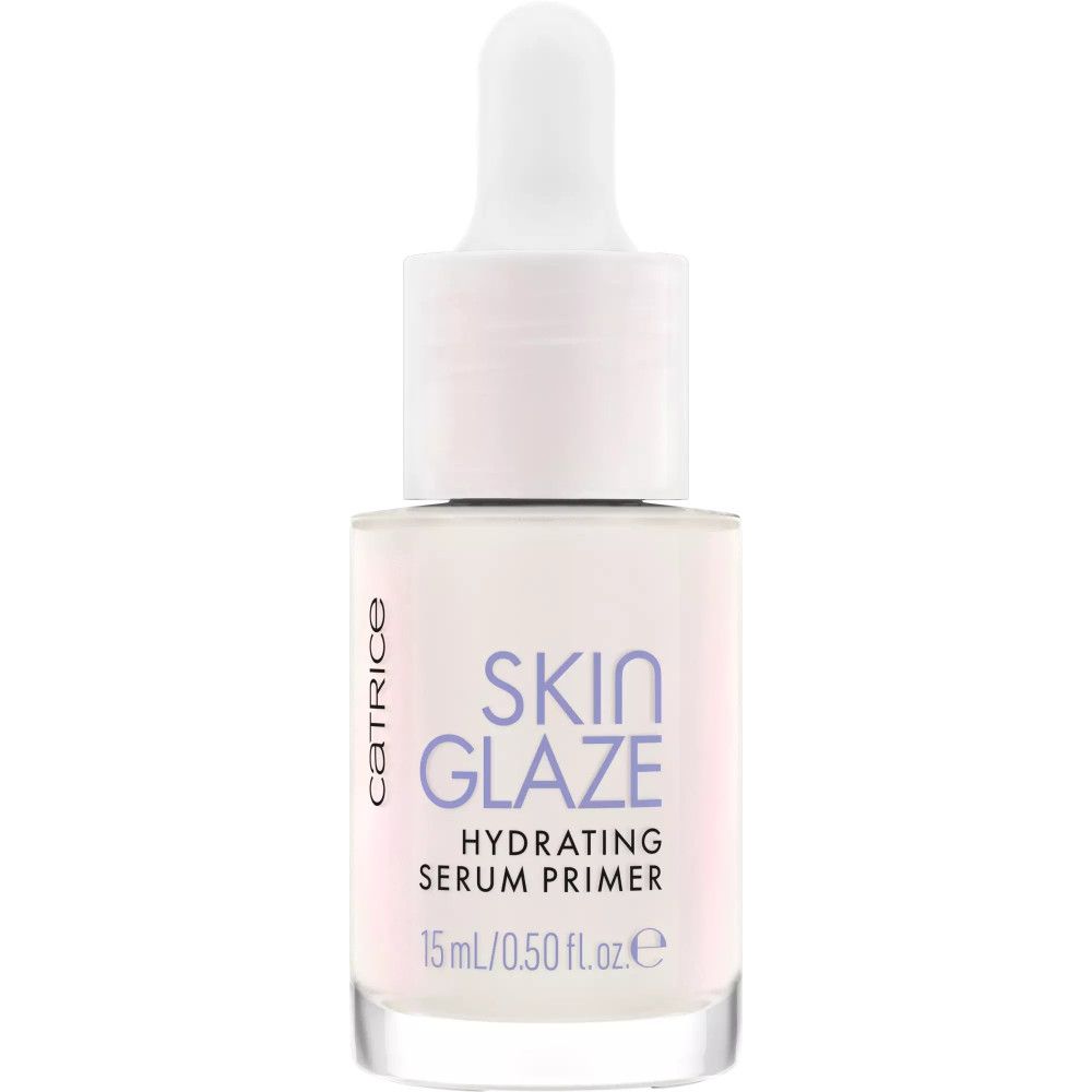 Flacon de Catrice Skin Glaze Serum-Primer. Flacon avec produit. Inscription : Skin Glaze Hydrating Serum Primer.