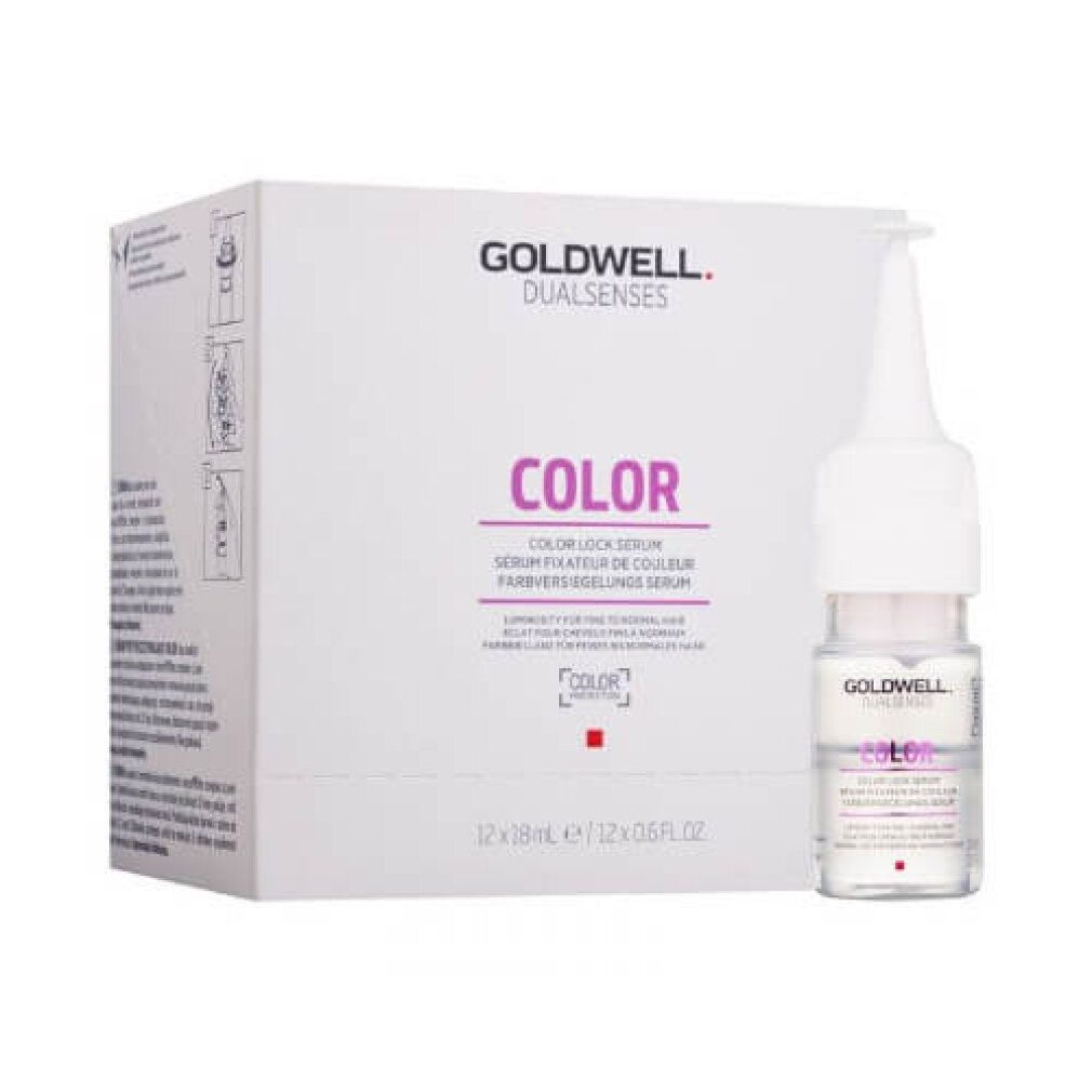 Goldwell Dualsenses Color Intensiv Pflege Serum : 12 flacons de 18ml dans une boîte pliante blanche.