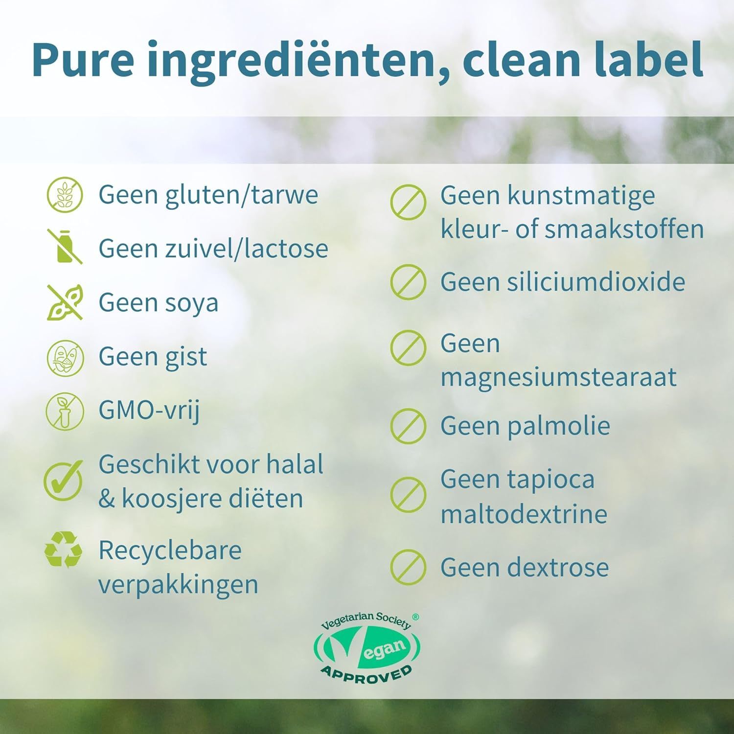 Fles Igennus Iron Bisglycinate met Vitamine C, 180 tabletten, met infographics.