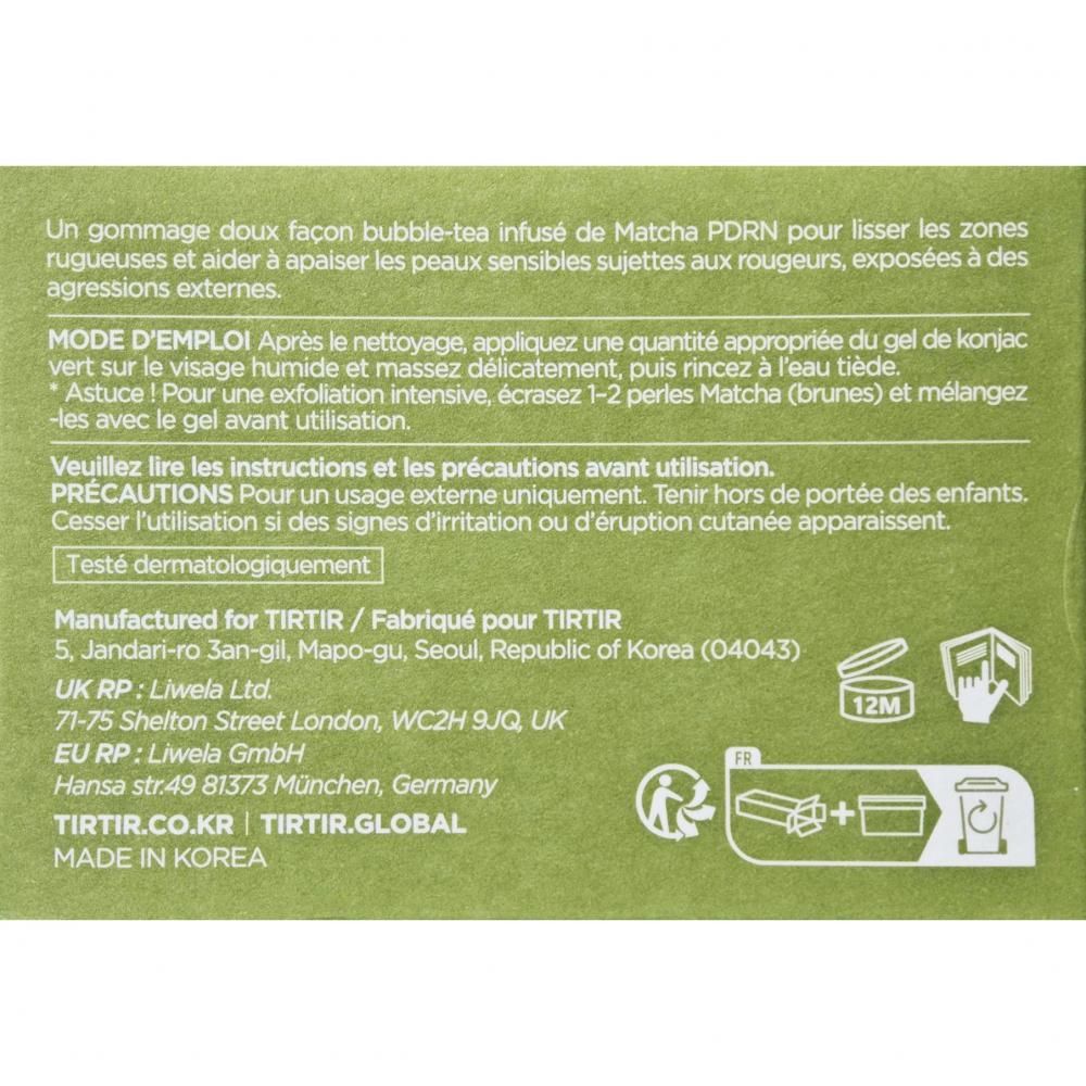 Gommage TIRTIR Matcha Bubble Tea – gommage doux au matcha & konjac
