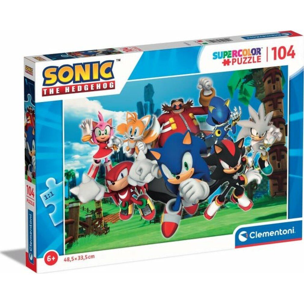 Clementoni jeu de puzzle Sonic, 104 pièces.