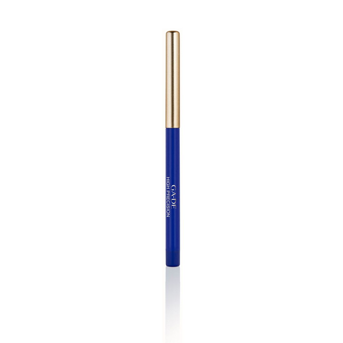 Blauwe eyeliner met gouden dop. Opschrift: GA-DE High Precision.