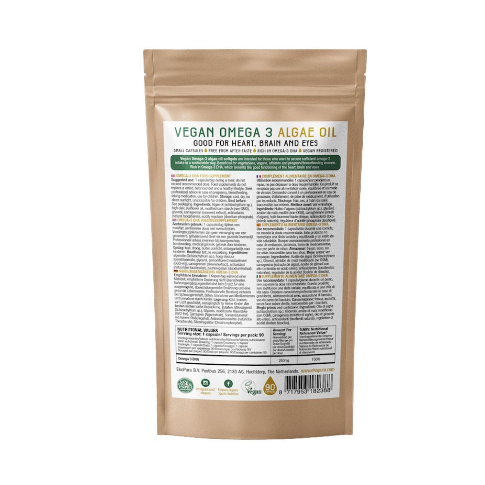 Ekopura Vegan Omega 3 Huile d’Algues
