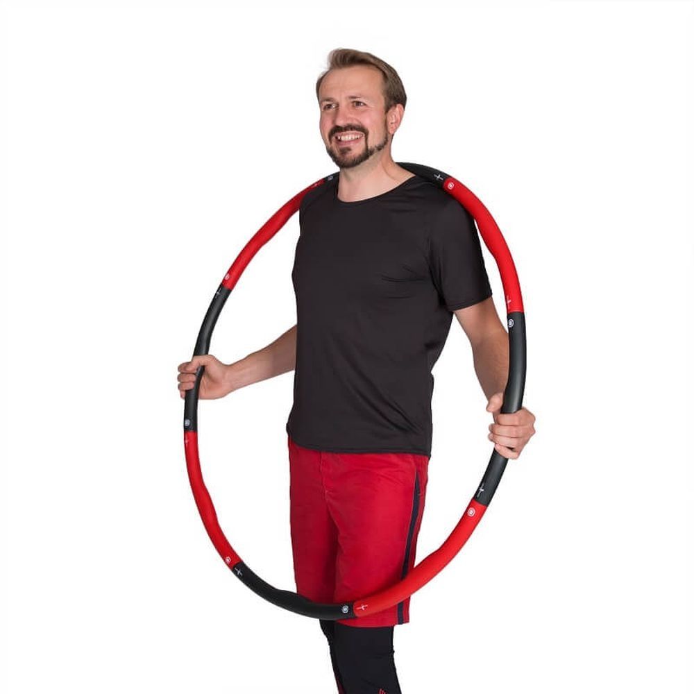 Hoopomania Weight Hoop hula hoop en mousse | 1,5 kg | Rouge/Noir