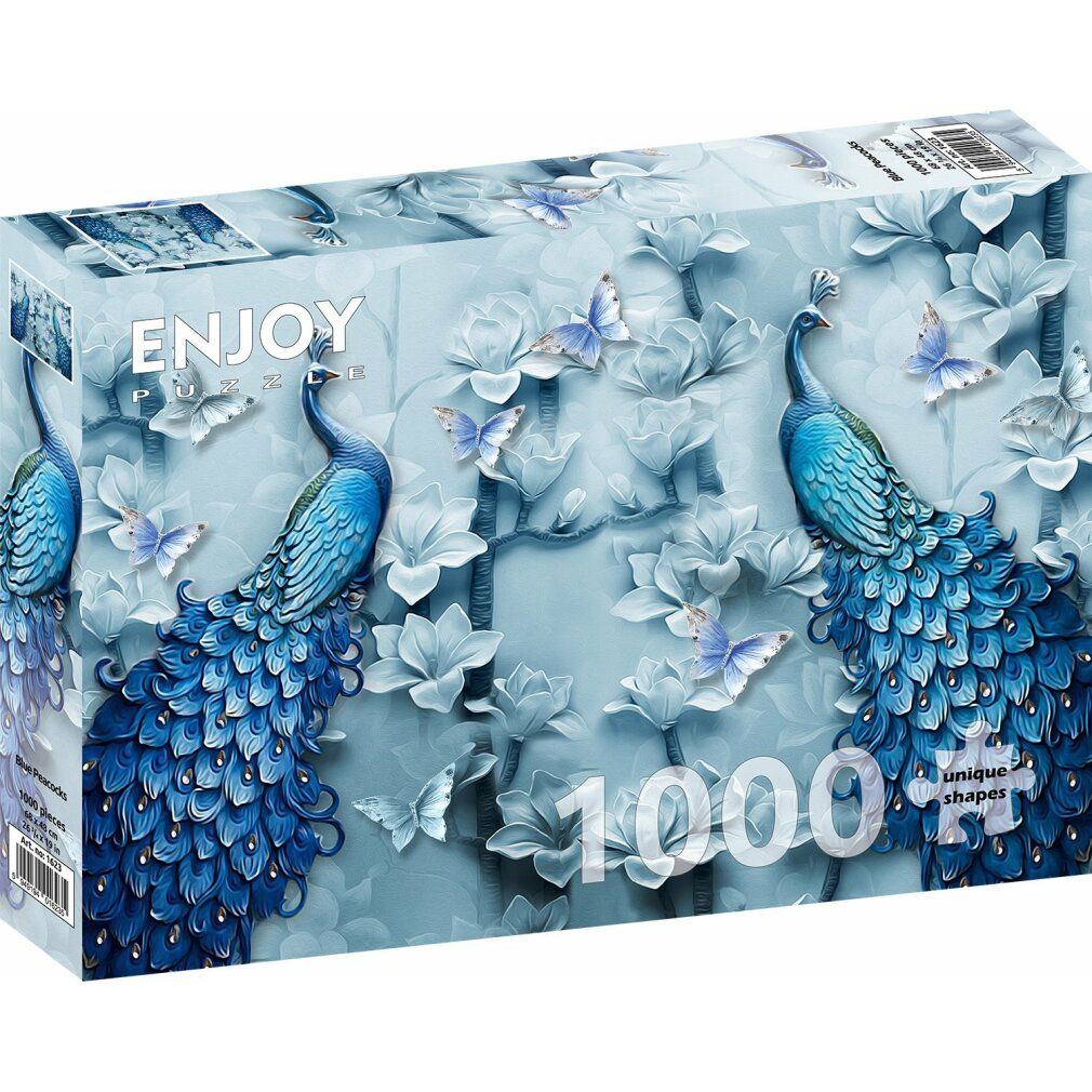enjoy Puzzel Blauwe pauw 1000 delen