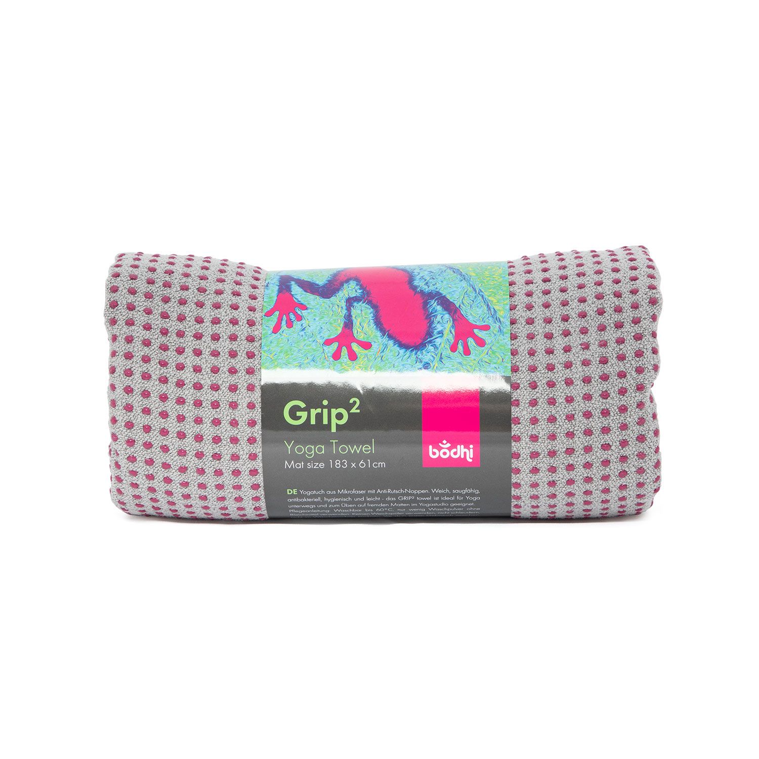 bodhi GRIP² Yoga Handdoek grijs/aubergine
