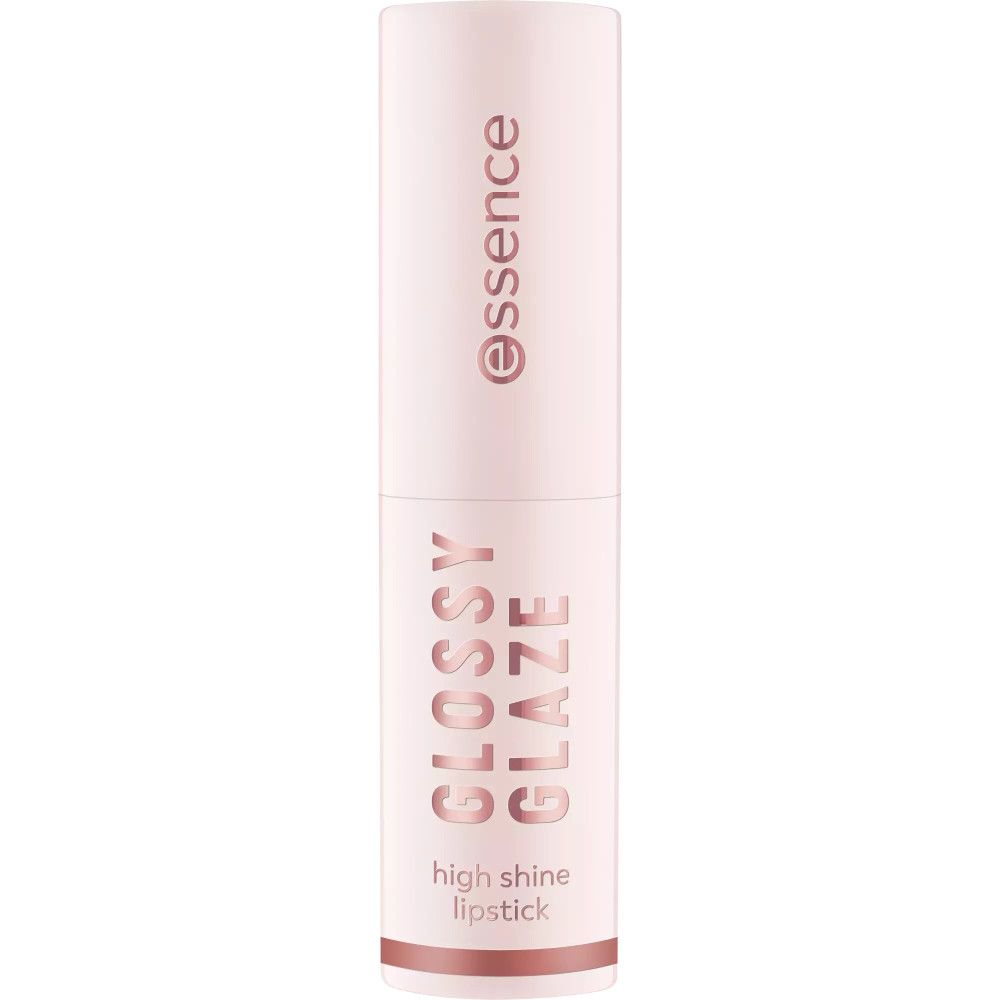 Rouge à lèvres rose clair. Inscription: Essence, Glossy Glaze, High Shine Lipstick.