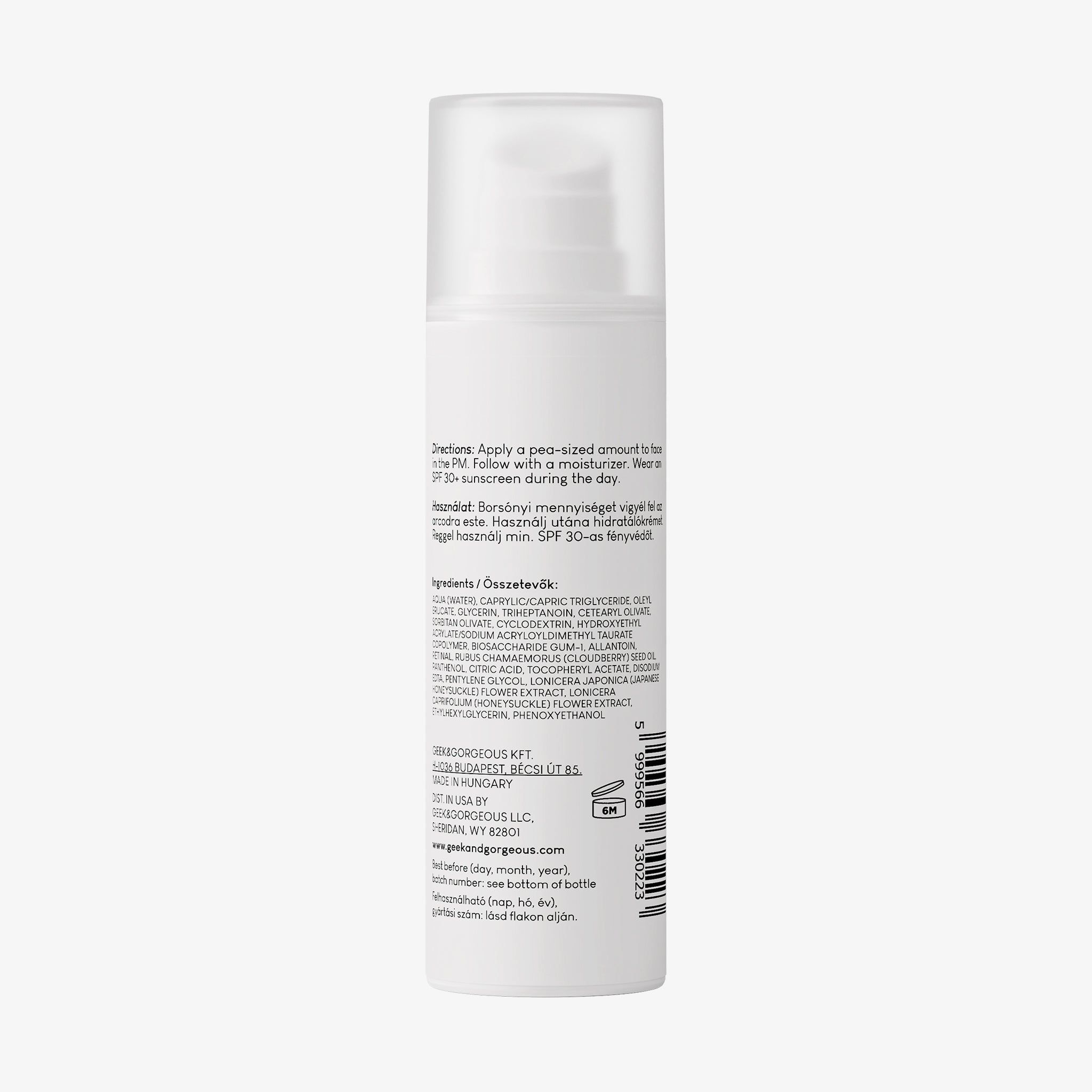 Geek & Gorgeous A-Game 5, sérum léger à 0,05% de rétinien contre les rides et imperfections cutanées