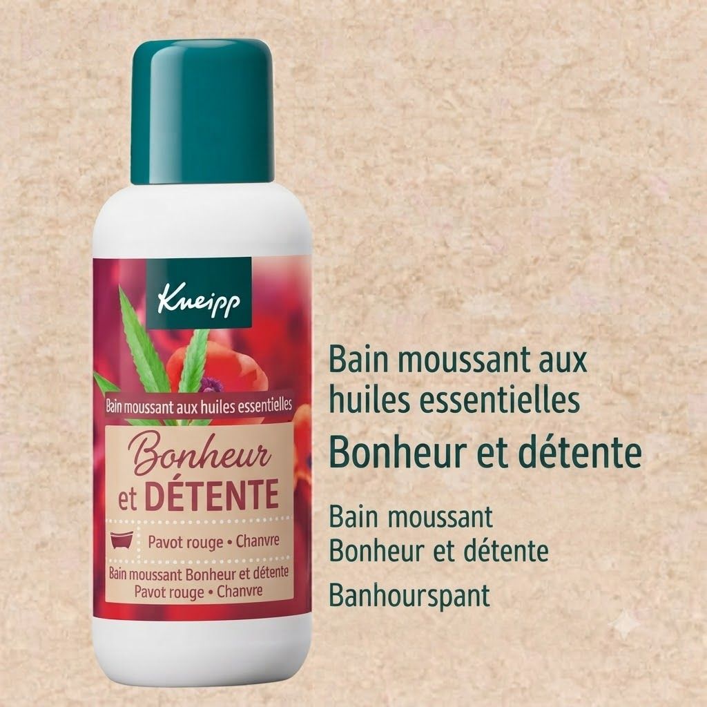 Bain moussant Kneipp Heureux moment, flacon.