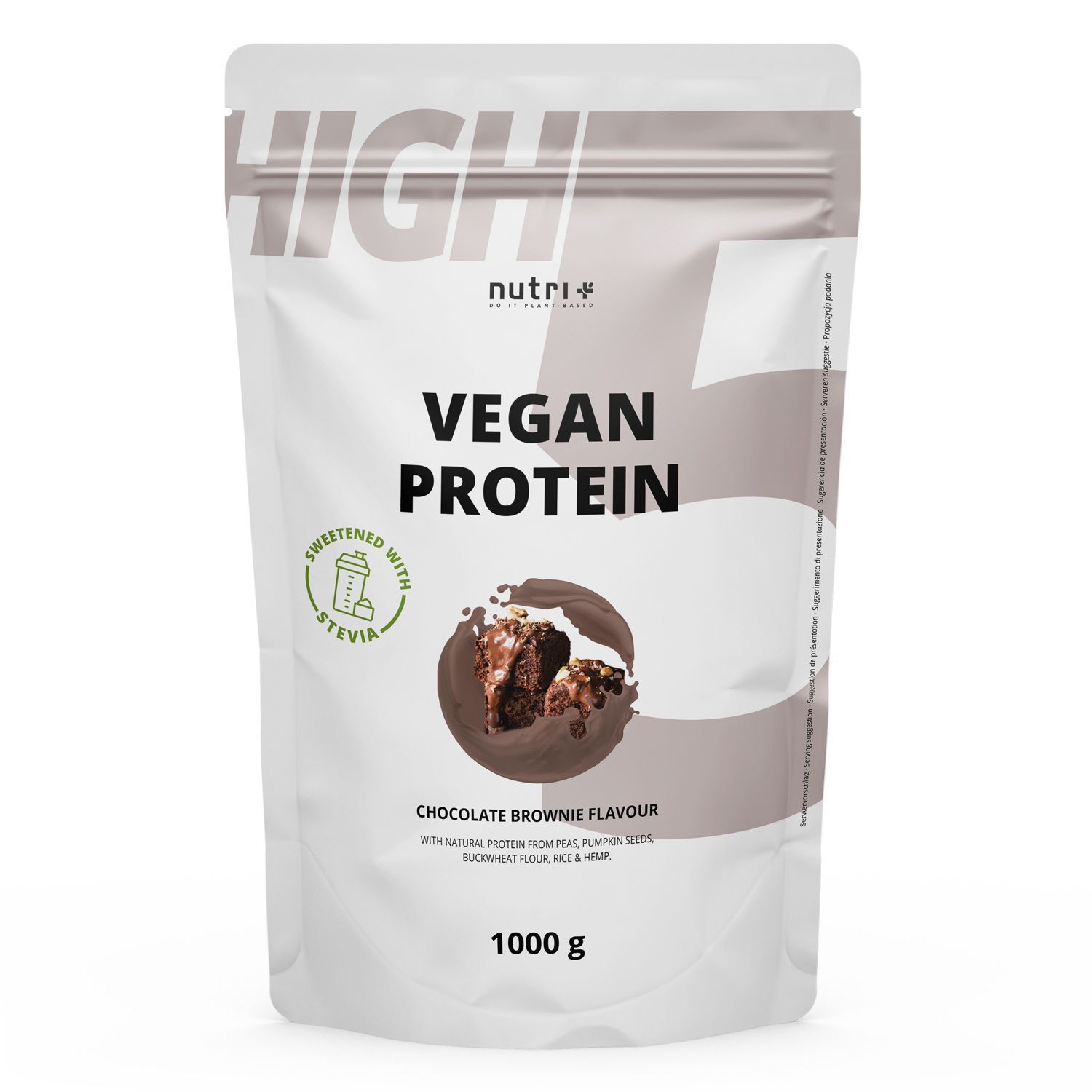 nutri+ High 5 Poudre de protéines végétaliennes sans soja 1kg