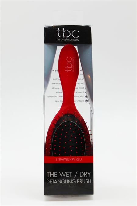 Brosse à cheveux rouge TBC Wet & Dry, couleur Strawberry Red, emballée.